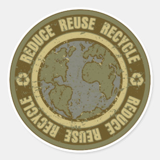 Sticker Rond Grunge Recyclé Terre