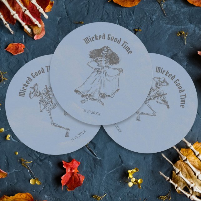 Sticker Rond Grunge Retro Black Halloween Party (Créateur téléchargé)