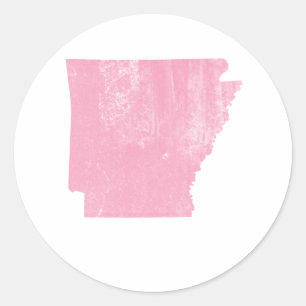 Sticker Rond Grunge vintage rose de l'Arkansas