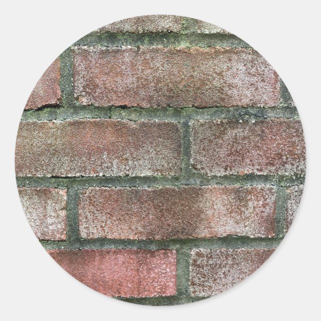 Sticker Rond Grungy Dirty Moldy Brick Wall (Devant)