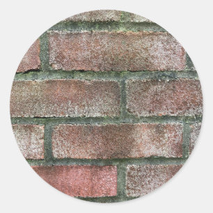 Sticker Rond Grungy Dirty Moldy Brick Wall