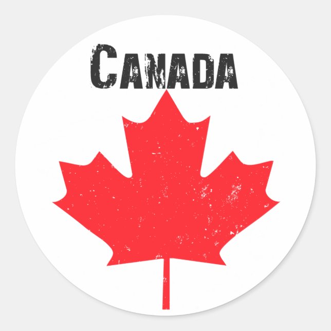 Sticker Rond Grungy feuille d'érable (Devant)