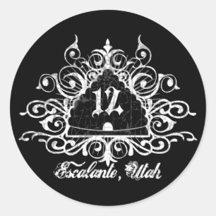 Sticker Rond Grungy Graphic Hwy 12