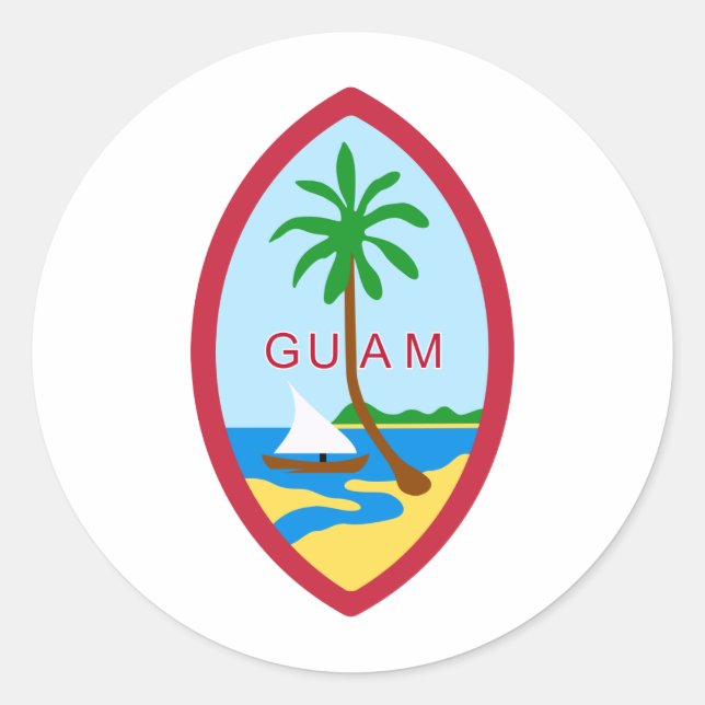 Sticker Rond GU de Guam Seal (Devant)