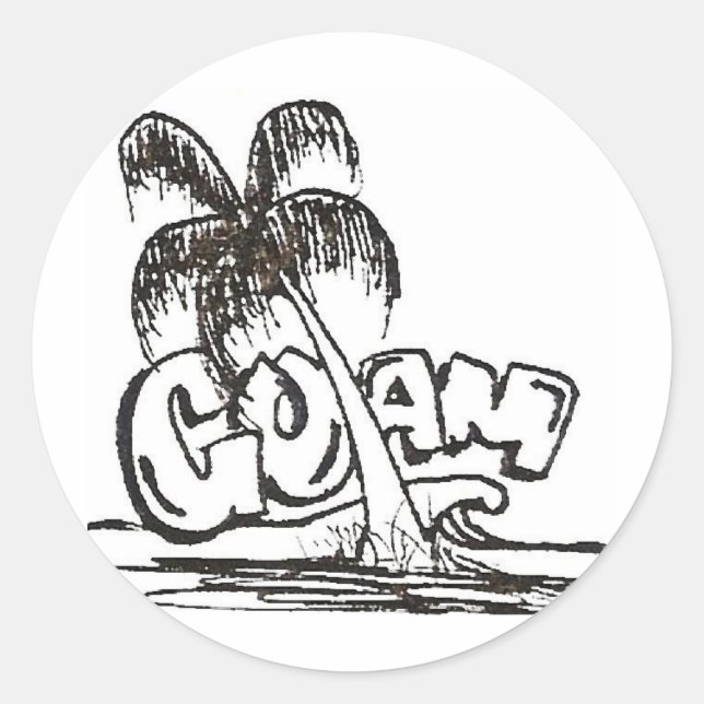 Sticker Rond guam b&w (Devant)