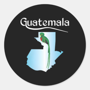 Sticker Rond Guatemala Quetzal Cha Guate Antigua Tikal Peten Fl