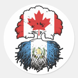 Sticker Rond Guatémaltèque Racines canadiennes d'arbres du Cana