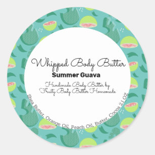 Sticker Rond Guava Fruit Pop Body Butter Marque de Bain