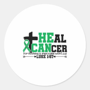 Sticker Rond Guérir Cancer Chrétien Croire Dieu Cancer du Foie 