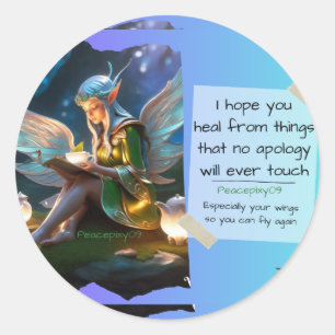 Sticker Rond Guérir des choses les excuses ne peuvent pas touch
