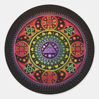 Sticker Rond Guérir Mandala