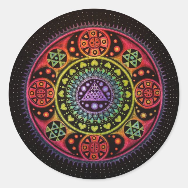Sticker Rond Guérir Mandala (Devant)