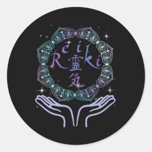 Sticker Rond Guérisseur d'énergie de vie spirituelle Reiki