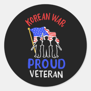 Sticker Rond Guerre coréenne fière vétéran