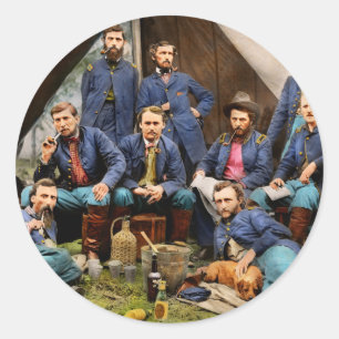 Sticker Rond Guerre de Sécession - Le jeune George Armstrong Cu
