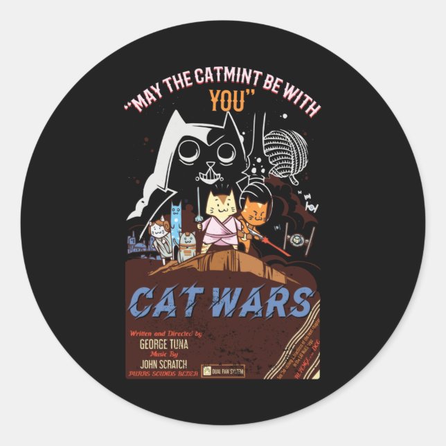 Sticker Rond Guerre des chats (Devant)