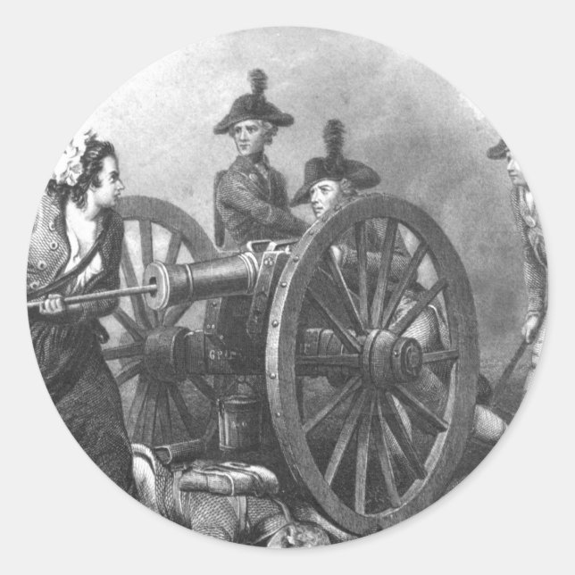 Sticker Rond Guerre révolutionnaire Molly Pitcher Cannon (Devant)