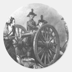 Sticker Rond Guerre révolutionnaire Molly Pitcher Cannon