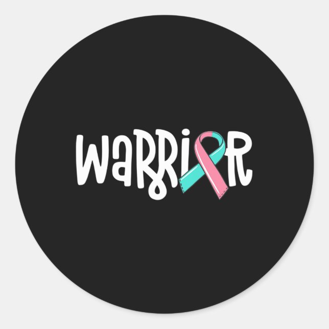 Sticker Rond Guerrier Brca Conscience du cancer du sein Préviva (Devant)