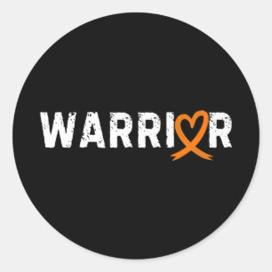 Sticker Rond Guerrier Cancer du rein Lutte Amour Coeur Orange R