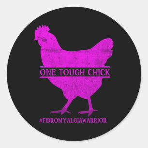 Sticker Rond Guerrier de la Fibromyalgie des poussins durs - Se