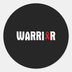 Sticker Rond Guerrier de la maladie cardiaque - Citation de com