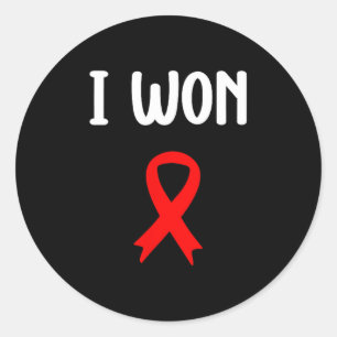 Sticker Rond Guerrier de la maladie cardiaque survivant J'ai ga