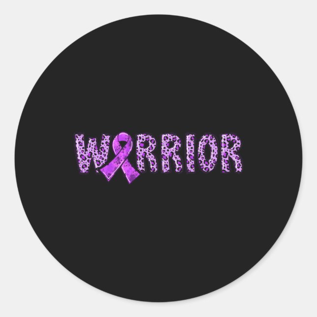 Sticker Rond Guerrier de la sensibilisation à l'épilepsie Ruban (Devant)