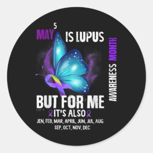 Sticker Rond Guerrier de la sensibilisation au lupus Ruban viol