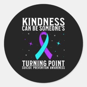 Sticker Rond Guerrier de la sensibilisation au suicide Préventi