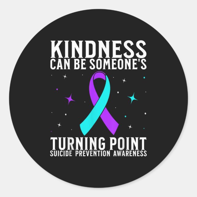Sticker Rond Guerrier de la sensibilisation au suicide Préventi (Devant)