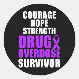 Sticker Rond Guerrier de la sensibilisation au surdosage de dro