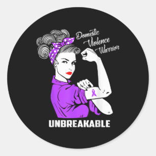 Sticker Rond Guerrier de la violence domestique Conscience inde