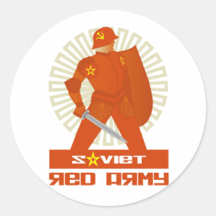 Sticker Rond Guerrier de l'Armée rouge soviétique