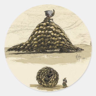 Sticker Rond Guerrier de Pangolin