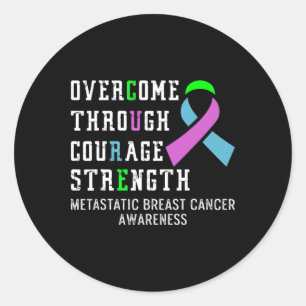 Sticker Rond Guerrier de sensibilisation au cancer du sein méta
