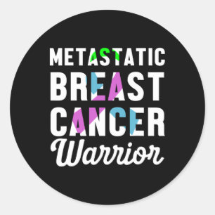 Sticker Rond Guerrier de sensibilisation au cancer du sein méta