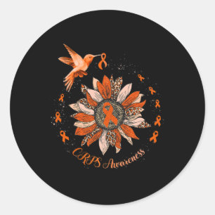 Sticker Rond Guerrier des cultures à ruban orange de colibri de