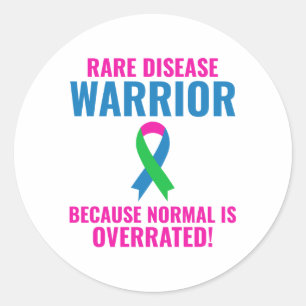 Sticker Rond Guerrier des maladies rares pour renforcer la sens