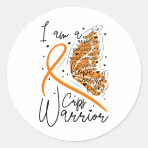 Sticker Rond Guerrier des papillons