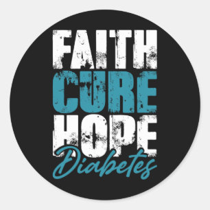 Sticker Rond Guerrier diabétique Don Faith Cure Hope Diabetes A