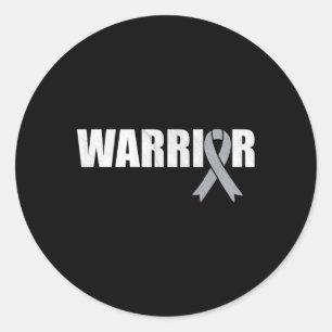 Sticker Rond Guerrier du cancer du cerveau - Ruban de la Journé