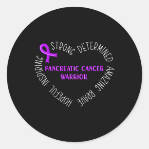 Sticker Rond Guerrier du cancer du pancréas