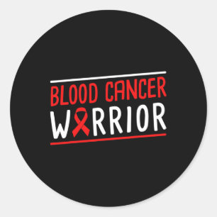 Sticker Rond Guerrier du cancer du sang Ruban rouge