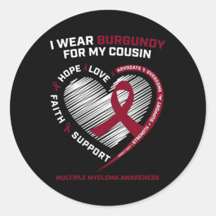 Sticker Rond Guerrier Du Cancer Du Sein Couvert Par Le Sang