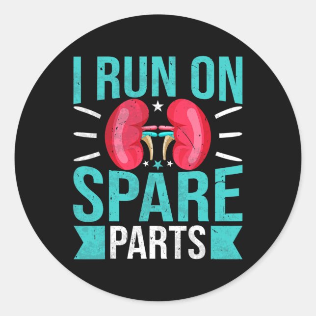 Sticker Rond Guerrier du rein - Motivati de sensibilisation aux (Devant)