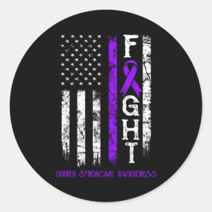 Sticker Rond guerrier du syndrome de Turner drapeau américain