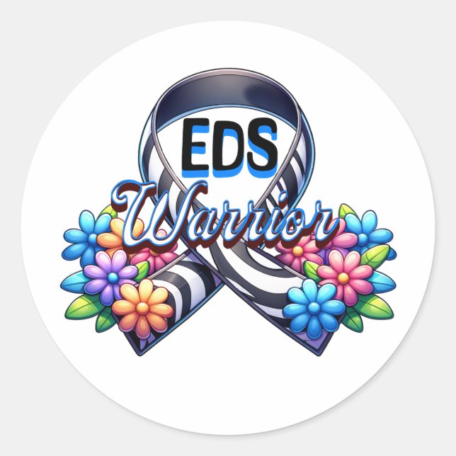 Sticker Rond Guerrier EDS | Syndrome d'Ehlers-Danlos T-Shirt (Devant)