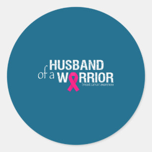 Sticker Rond Guerrier mari rose cancer du sein