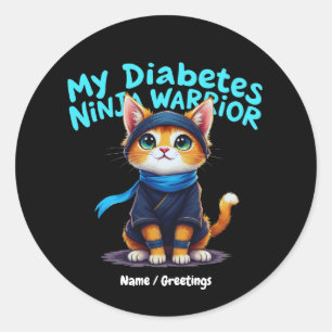 Sticker Rond Guerrier Ninja de la sensibilisation au diabète Ch